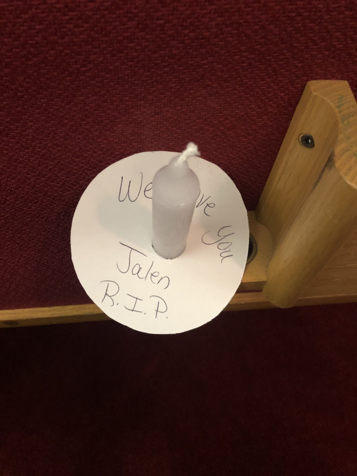Jalen unlit candle